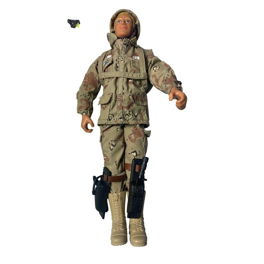 Vintage GI Joe 12" Desert Storm Soldier Action Figure 1990s Chocolate Chip Camo